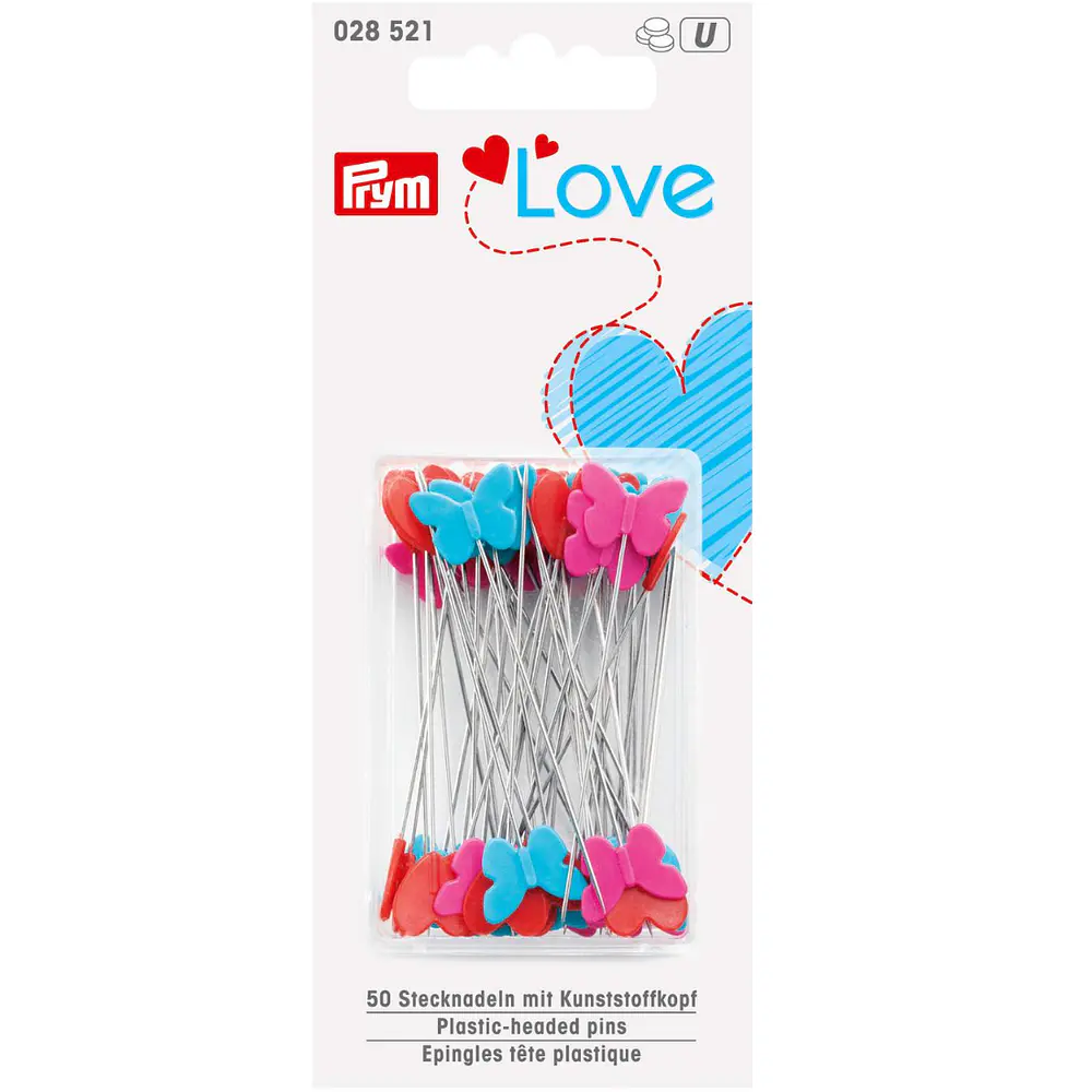Alfinetes Coração & Borboleta Love 50 Peças Prym
