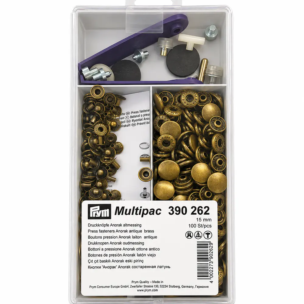 Molas de pressão metálicas ouro velho (15mm) - Prym