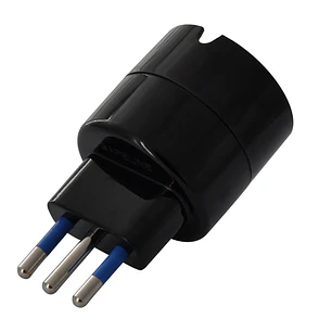 Adaptador Schuko Negro Certificado 10A 250V 1500W