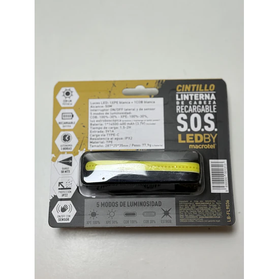 Linterna Frontal  Recargable Led  220 Lúmenes CARGA RAPIDA 2