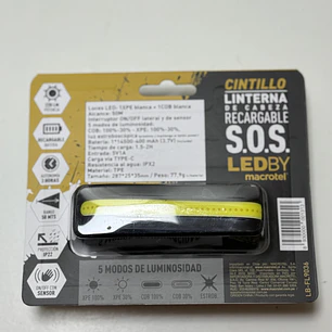 Linterna Frontal  Recargable Led  220 Lúmenes CARGA RAPIDA