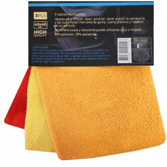 Toalla microfibra Roadie/ Tecnicos X3 colores 40x40CM  1