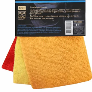 Toalla microfibra Roadie/ Tecnicos X3 colores 40x40CM 