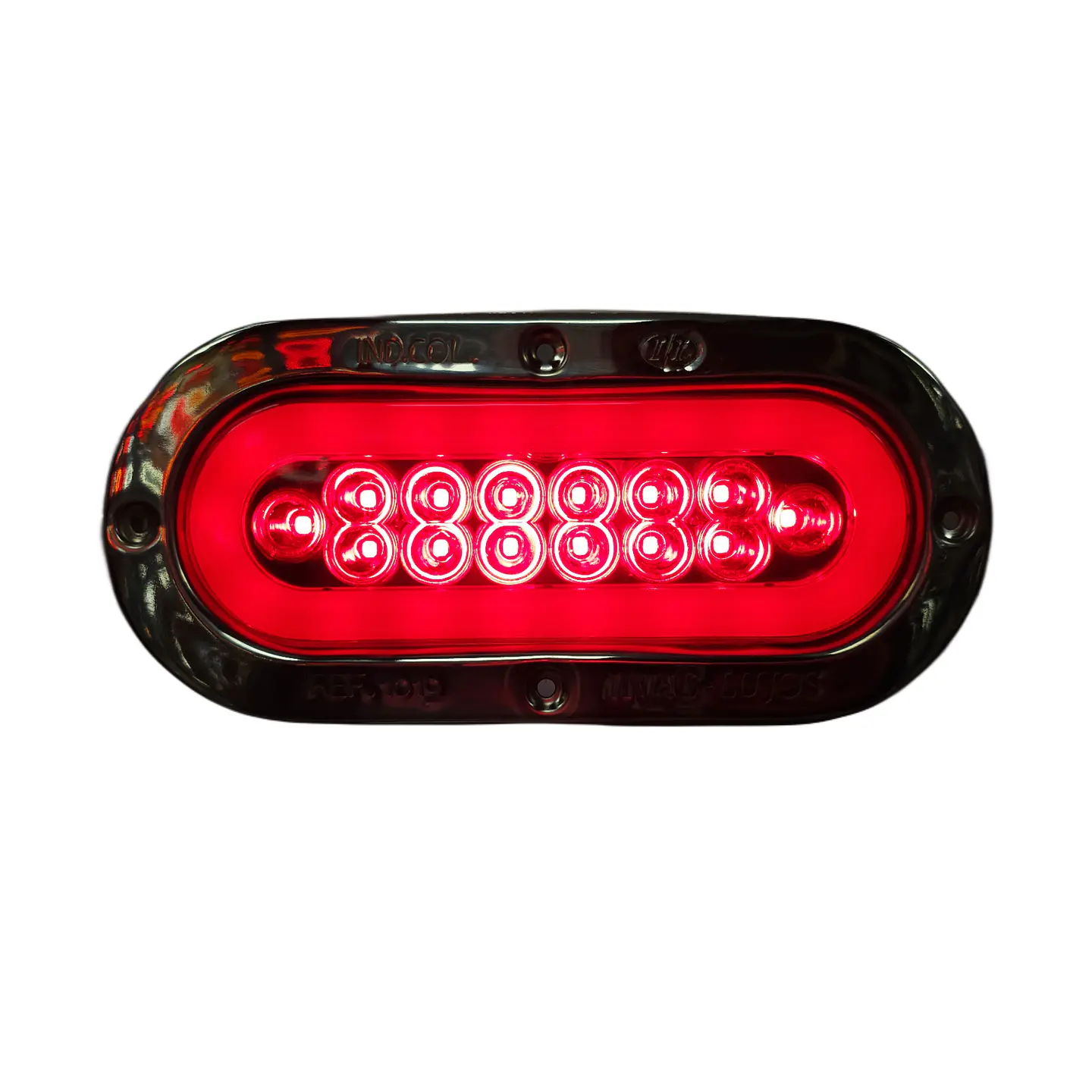 Foco Lateral Ovalado Rojo Halo Aro En Inox Led 12v/24v, COD.1043H 3