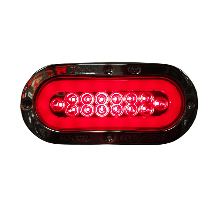 Foco Lateral Ovalado Rojo Halo Aro En Inox Led 12v/24v, COD.1043H 3