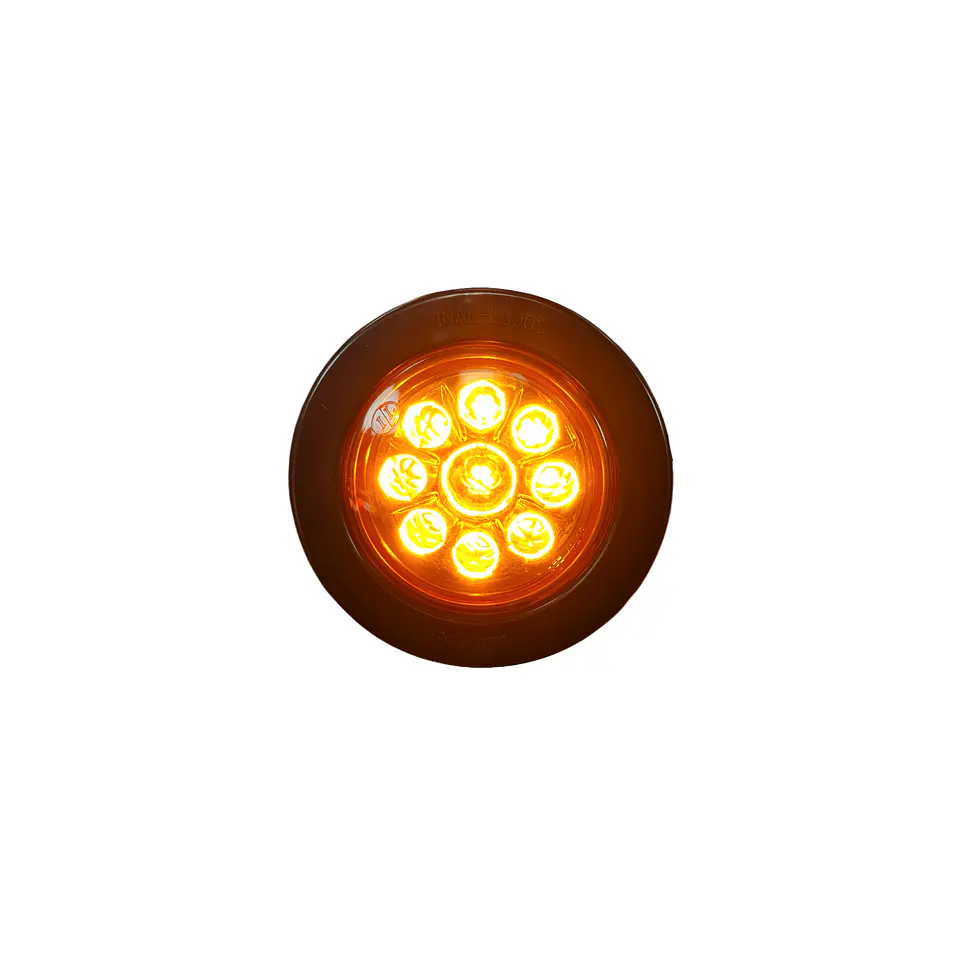 Foco Lateral Led 2,5 Pulg Ámbar Borde En Goma 12v/24v, COD.1023EA 2