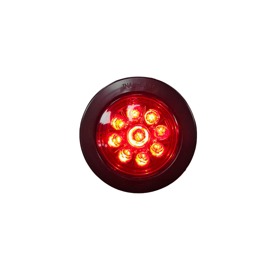 Foco Lateral Led 2,5 Pulg Rojo Borde En Goma 12v/24v, COD.1023ER 2