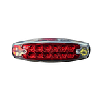 Foco Lateral 12 Led Rojo Borde En Acero Inoxidable 12v/24v, COD.2023AR