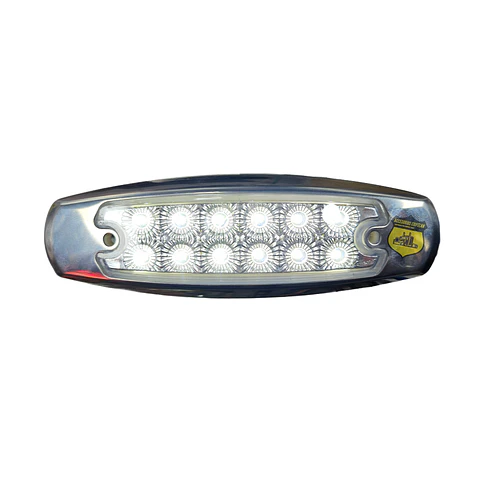 Foco Lateral 12 Led Blanco Borde En Acero Inoxidable 12v/24v, COD.2023AB