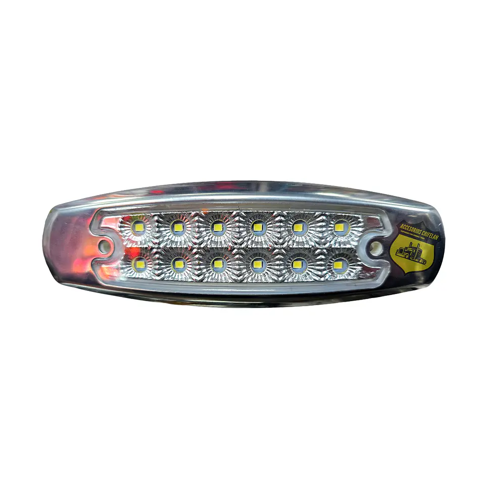 Foco Lateral 12 Led Blanco Borde En Acero Inoxidable 12v/24v, COD.2023AB 1