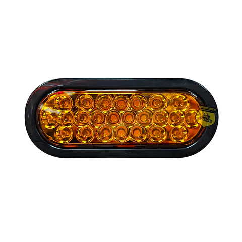 Foco Lateral Ovalado Ámbar Led Borde En Goma 12v/24v, COD.1019EA