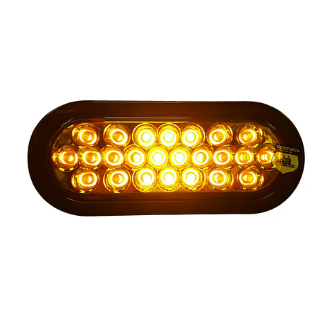 Foco Lateral Ovalado Ámbar Led Borde En Goma 12v/24v, COD.1019EA