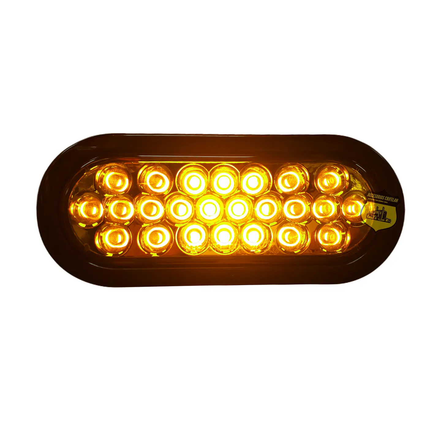 Foco Lateral Ovalado Ámbar Led Borde En Goma 12v/24v, COD.1019EA 2