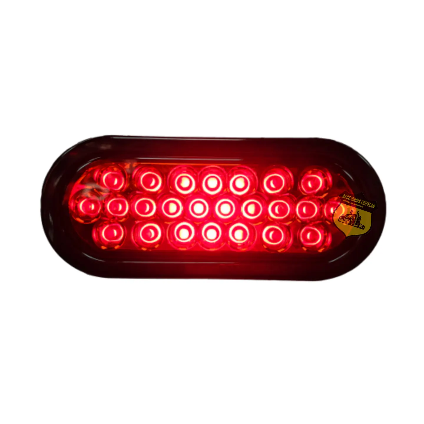 Foco Lateral Ovalado Rojo Led Borde En Goma 12v/24v, COD.1019ER 2