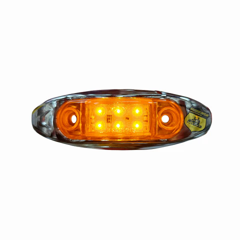 Foco Lateral 6 Led Ámbar 12v/24v, COD.1001PA