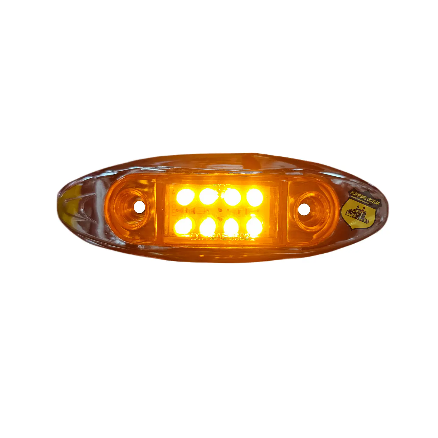 Foco Lateral 8 Led Ámbar 12v/24v, COD.1001A 2