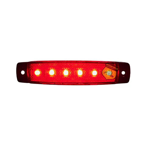 Foco Lateral 6 Led Rojo 12v/24v, COD.1047R