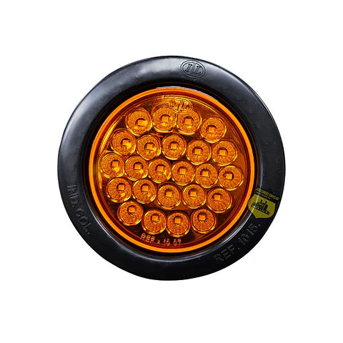 Foco Trasero 4 Pulg Ámbar Borde En Goma 12v/24v, COD.1007EA