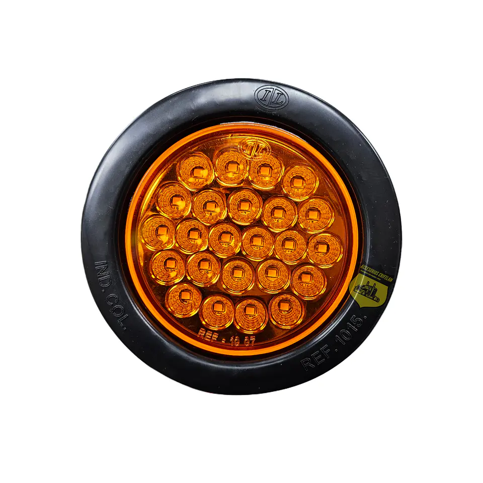 Foco Trasero 4 Pulg Ámbar Borde En Goma 12v/24v, COD.1007EA 1
