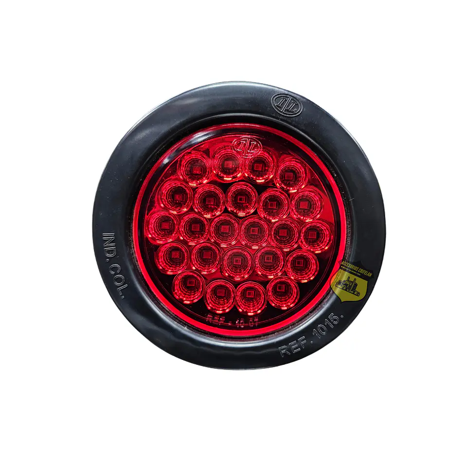 Foco Trasero 4 Pulg Rojo Borde En Goma 12v/24v, COD.1007ER 1