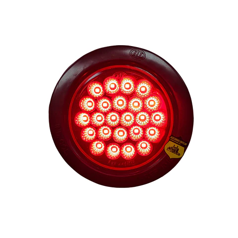 Foco Trasero 4 Pulg Rojo Borde En Goma 12v/24v, COD.1007ER