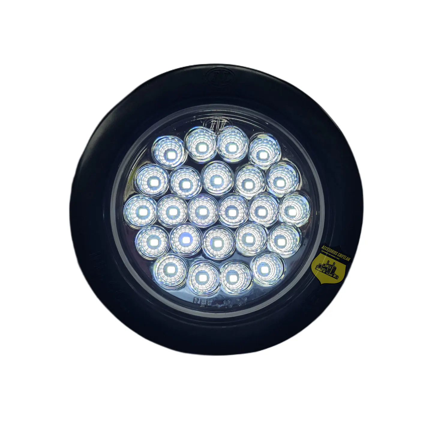 Foco Trasero 4 Pulg Blanco Borde En Goma 12v/24v, COD.1007EB 2