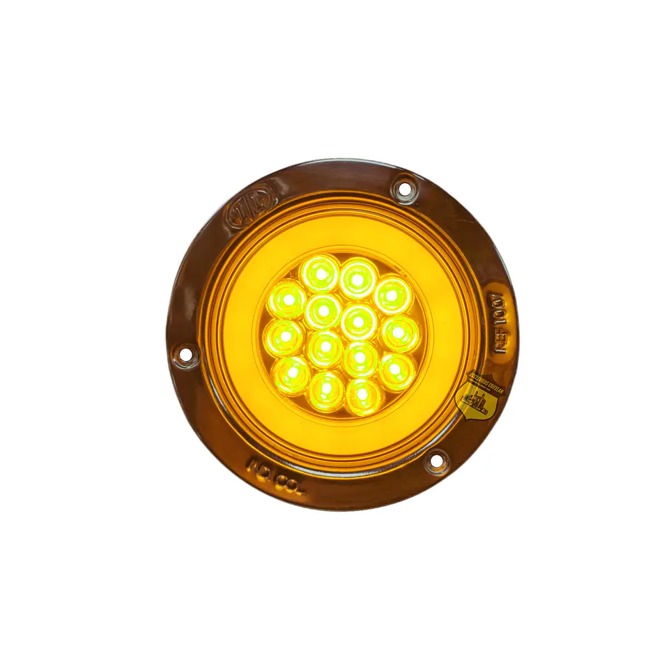 Foco Trasero 4 Pulg Halo Ámbar Aro En Inox 12v/24v, COD.1041HA 3