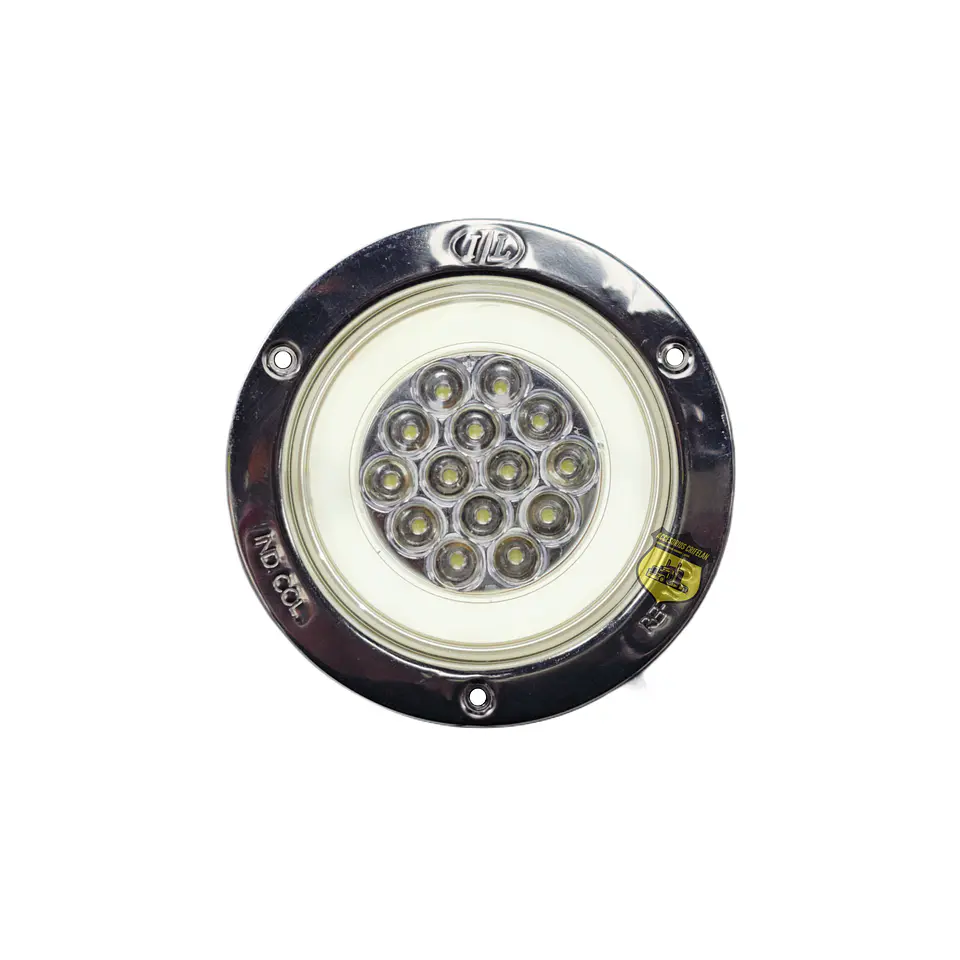 Foco Trasero 4 Pulg Halo Blanco Aro En Inox 12v/24v, COD.1041HB 2