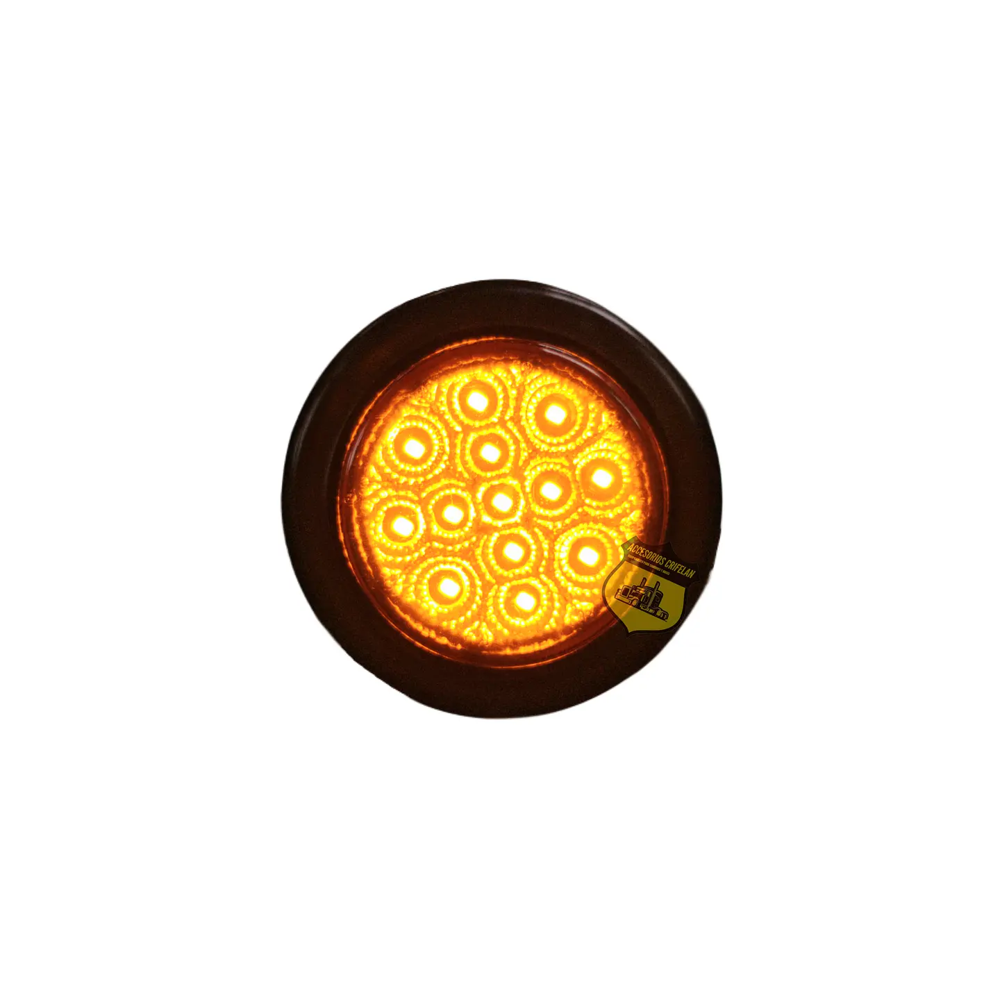 Foco Lateral Led 2 Pulg Ámbar Borde En Goma 12v/24v, COD.2020GA 2