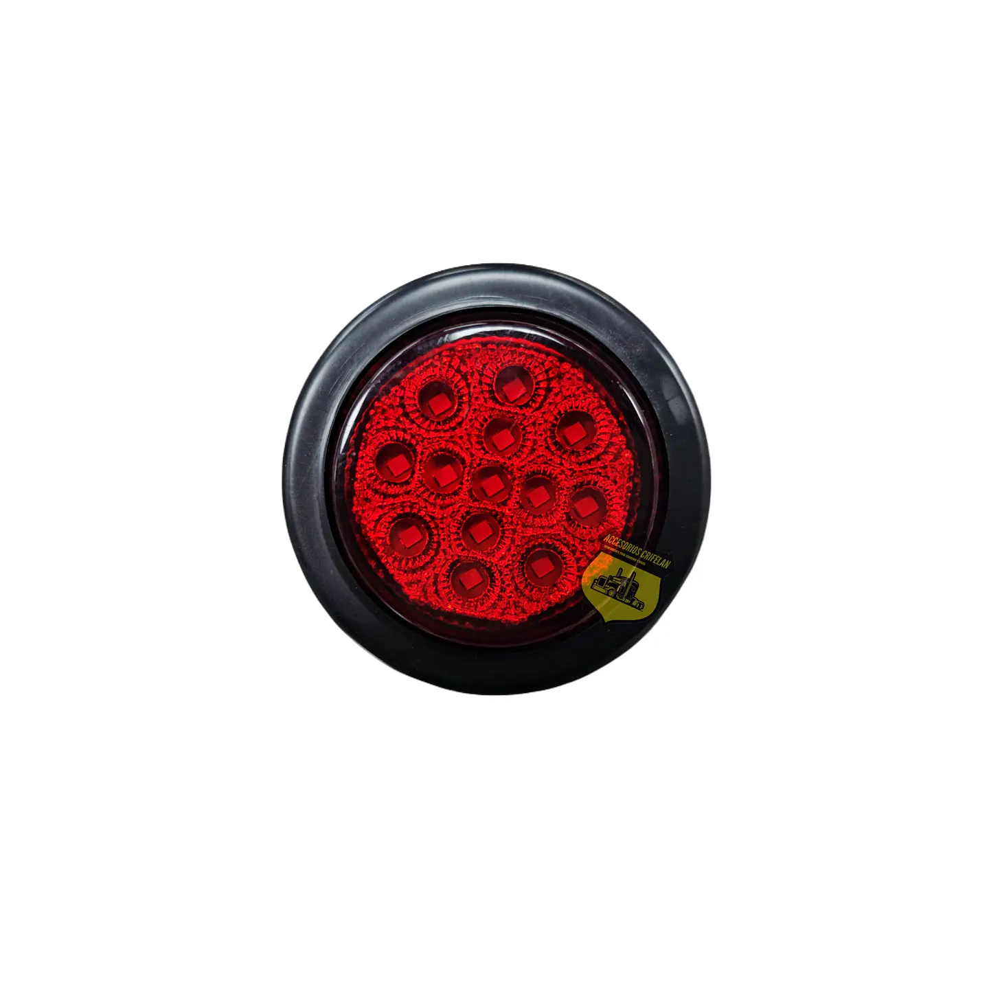 Foco Lateral Led 2 Pulg Rojo Borde En Goma 12v/24v, COD.2020GR 1