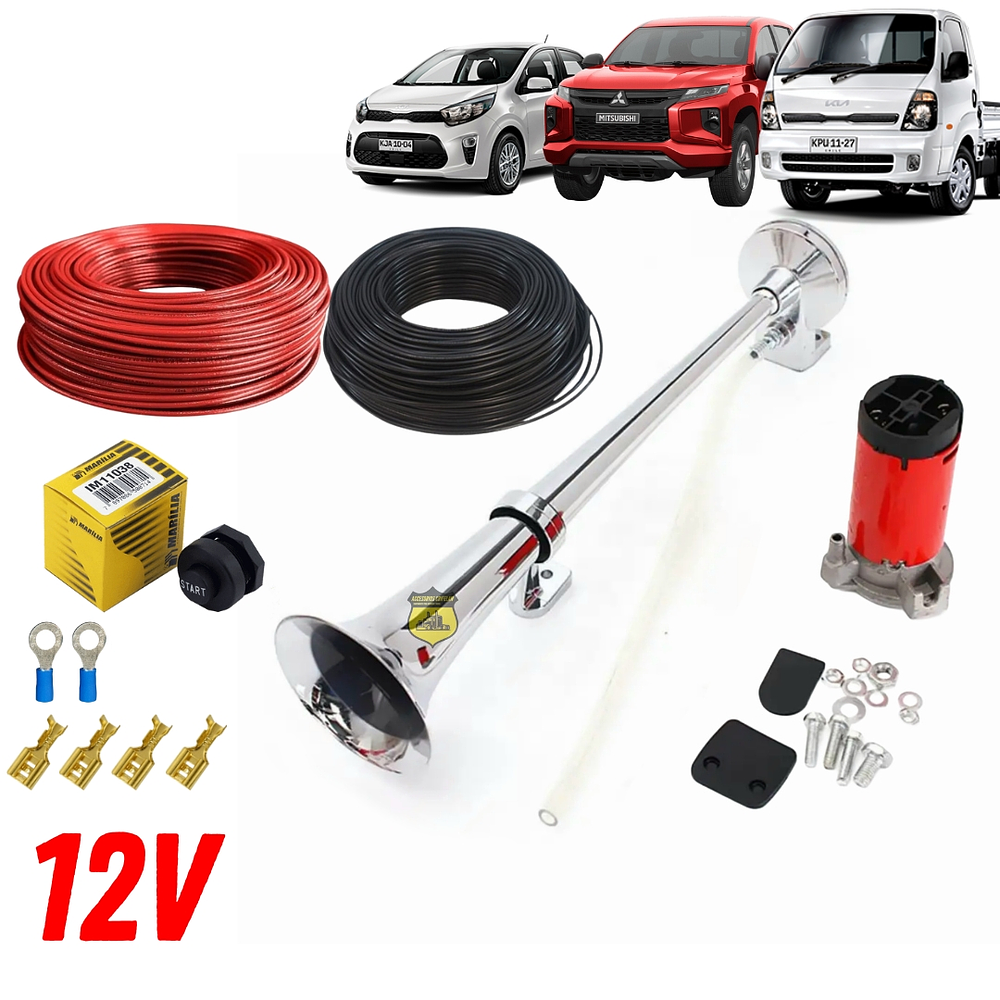 Kit Bocina De 1 Cañon Con Compresor 12v