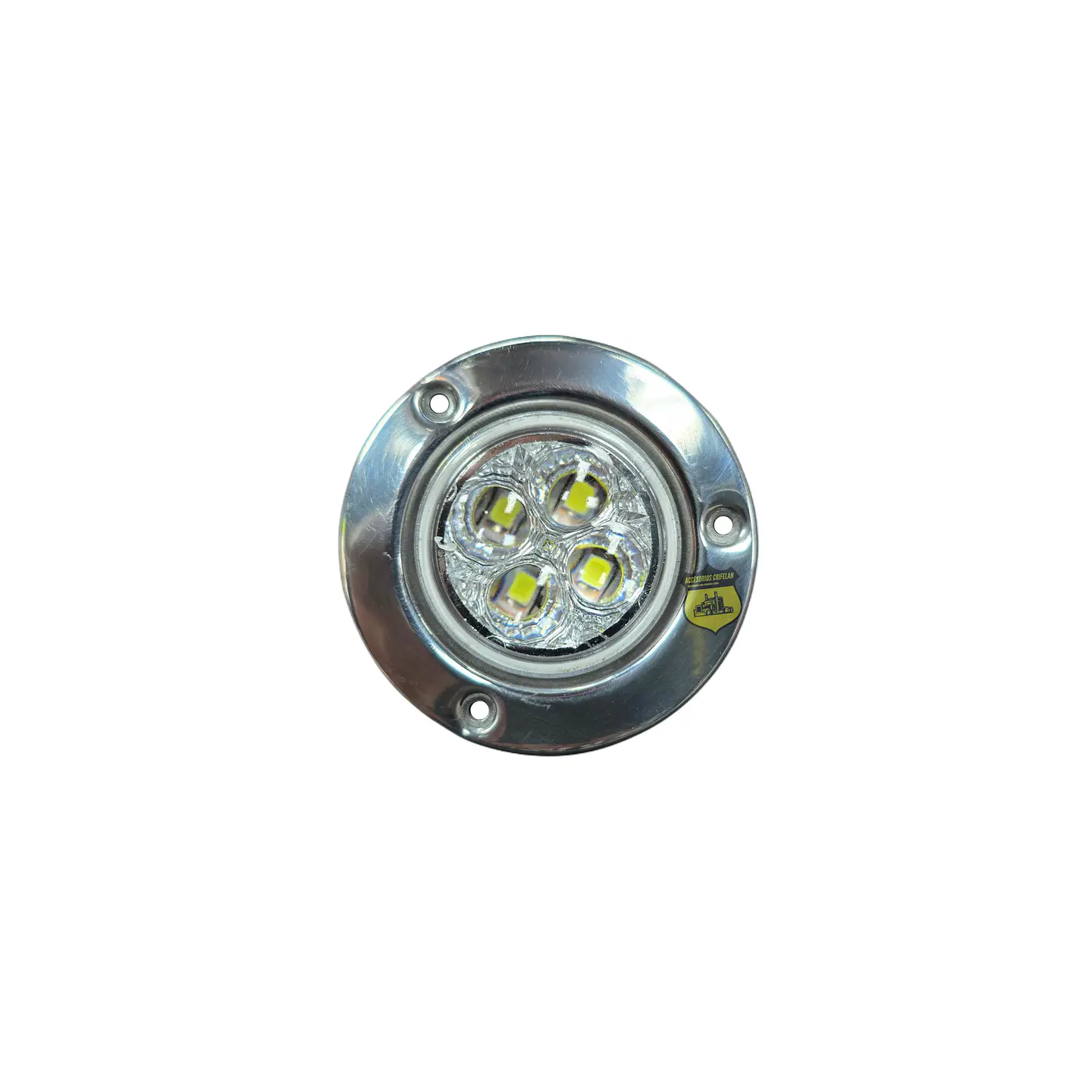 Foco Lateral Led 2 Pulg Blanco Borde En Inox 12v/24v, COD.1024MB 1