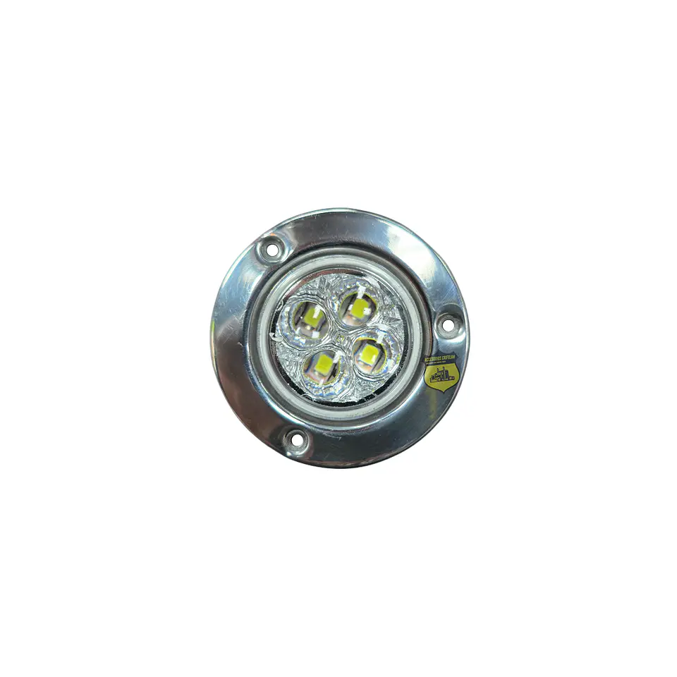 Foco Lateral Led 2 Pulg Blanco Borde En Inox 12v/24v, COD.1024MB 1