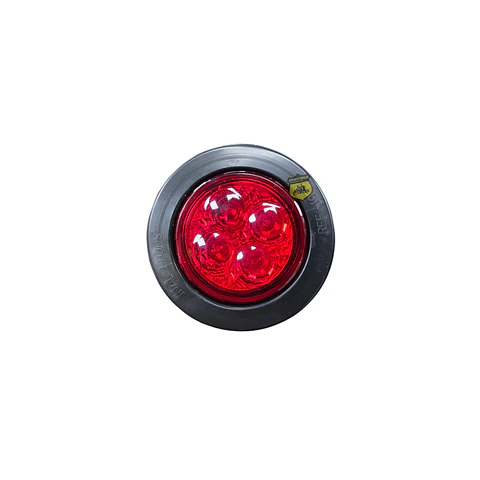 Foco Lateral Led 2 Pulg Rojo Borde En Goma 12v/24v, COD.1024ER