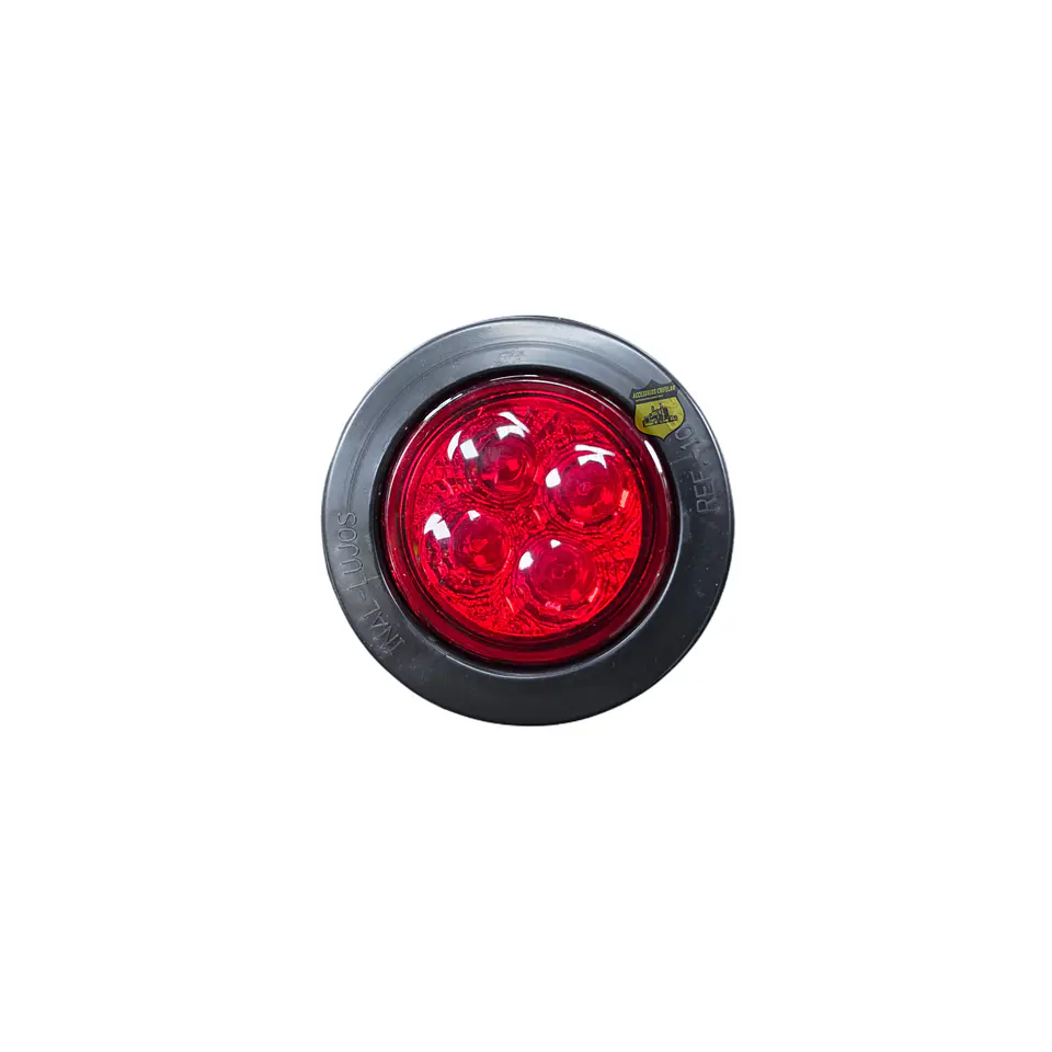 Foco Lateral Led 2 Pulg Rojo Borde En Goma 12v/24v, COD.1024ER 1