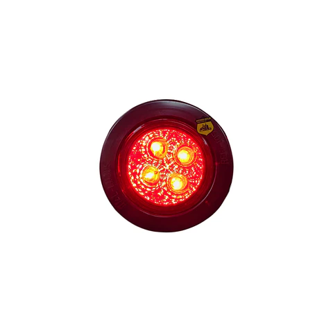 Foco Lateral Led 2 Pulg Rojo Borde En Goma 12v/24v, COD.1024ER