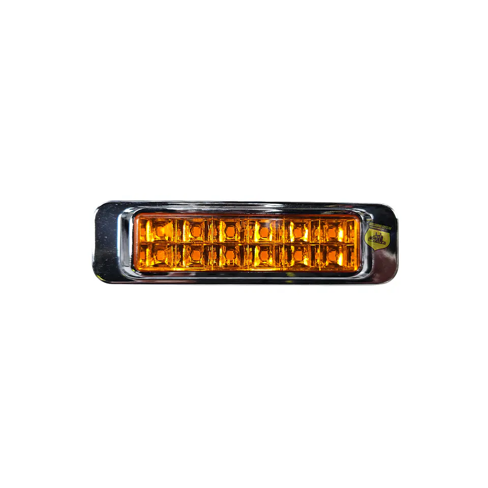 Foco Lateral 12 Led Ámbar 12v/24v, COD.1038A 1