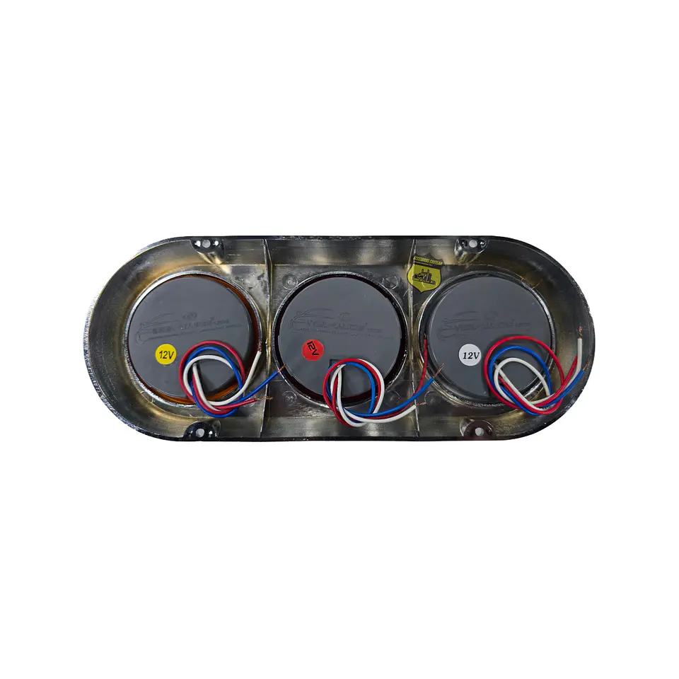 Foco Trasero Redondo Triple Pequeño 12v, COD.1012ST12 3