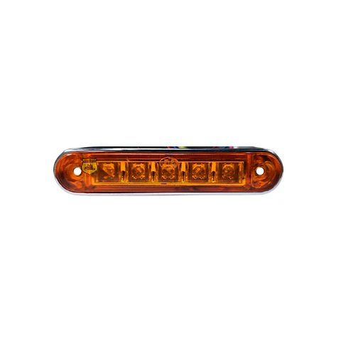 Regleta 5 Led Ámbar 10cm 12v/24v, COD.10345A