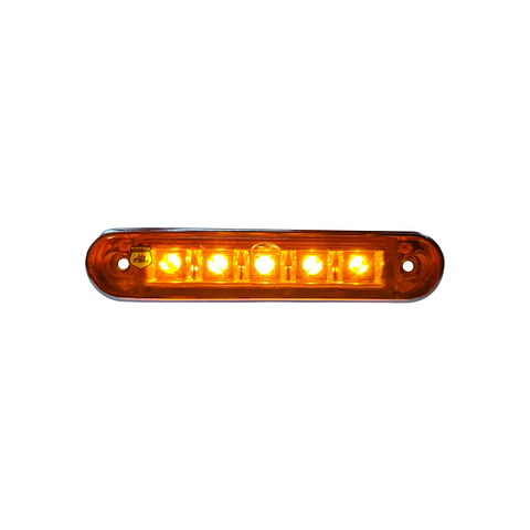 Regleta 5 Led Ámbar 10cm 12v/24v, COD.10345A
