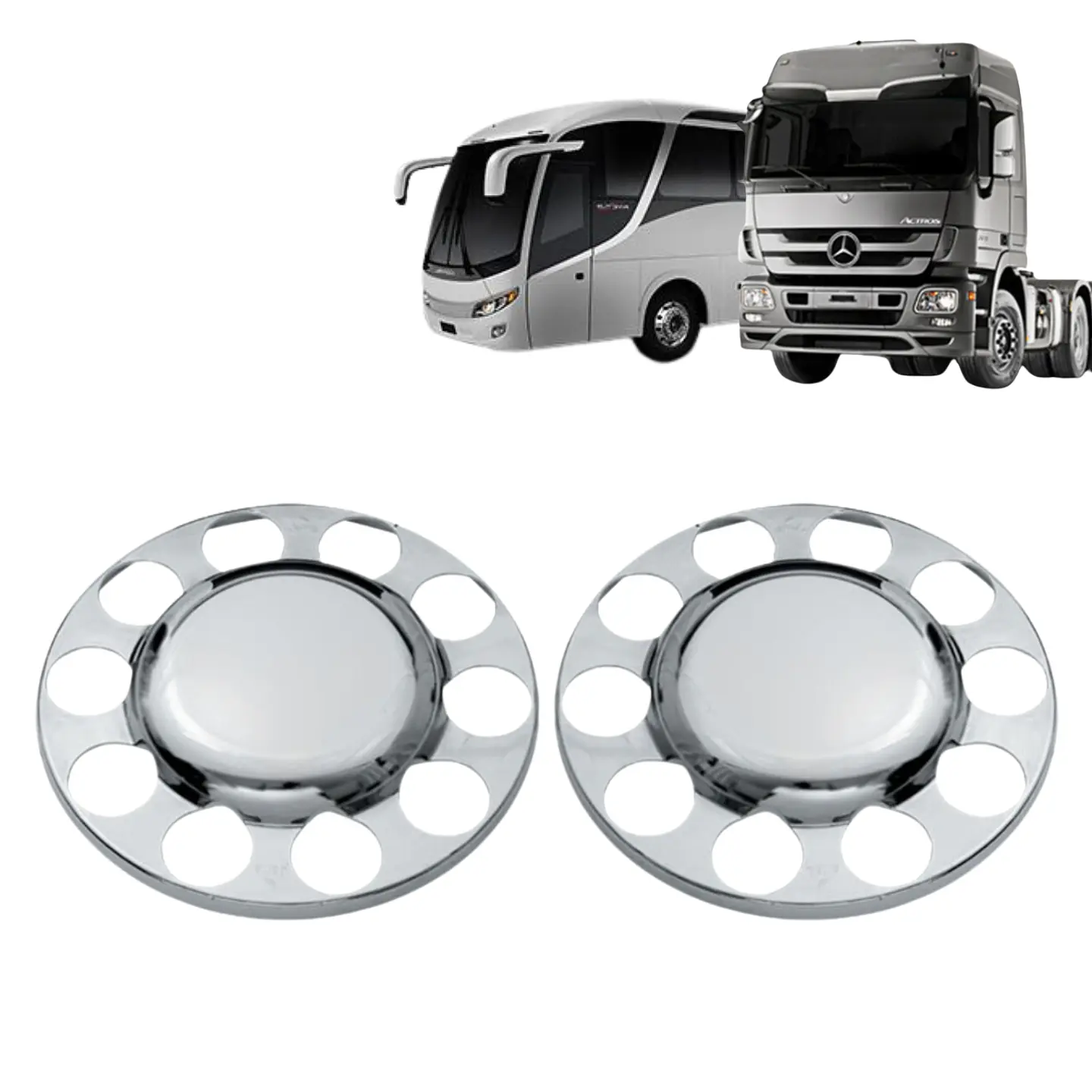 Jgo De Cubre Masas Traseras 10 Pernos Compatible Con Mercedes-Benz Actros y Bus O500RS 1