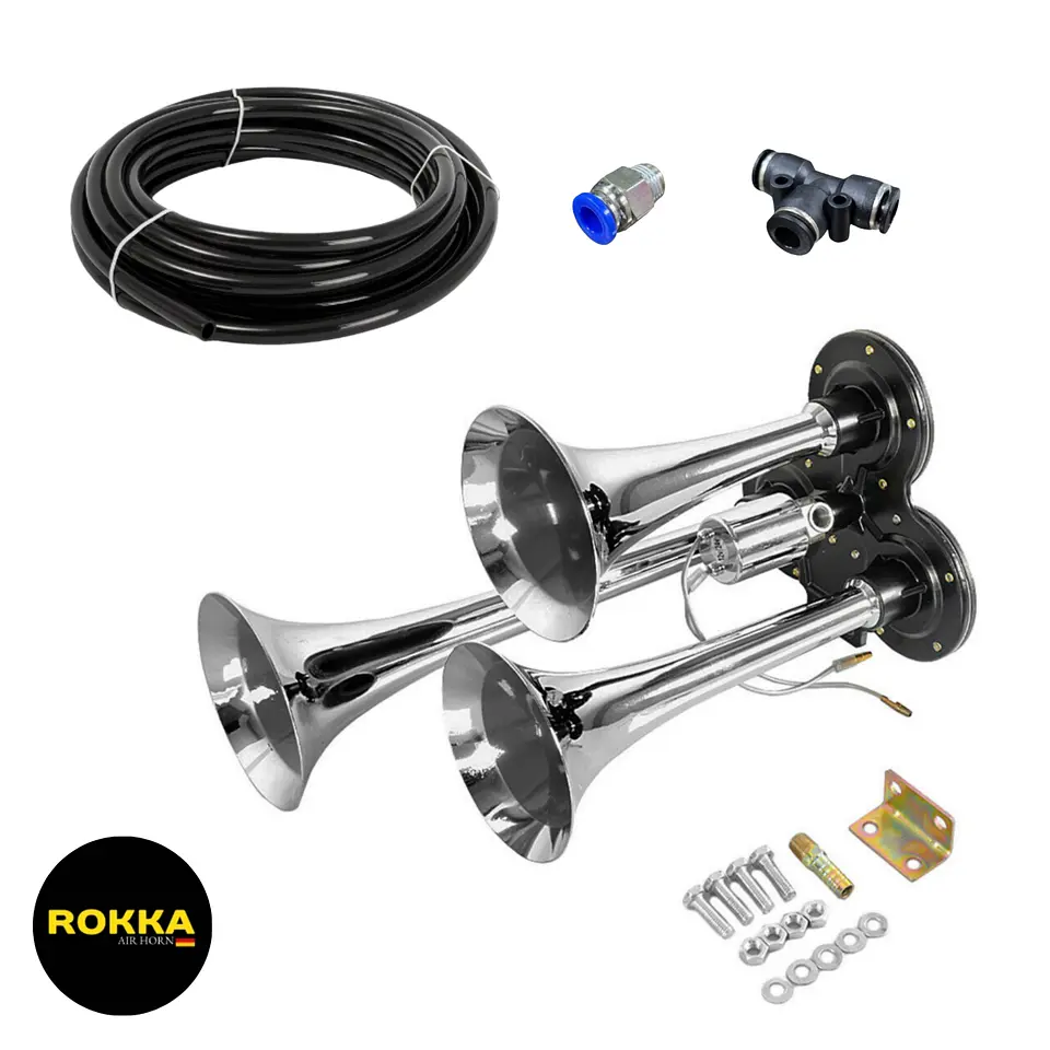 Bocina De Aire 3 Cañones corta 12v/24v 1
