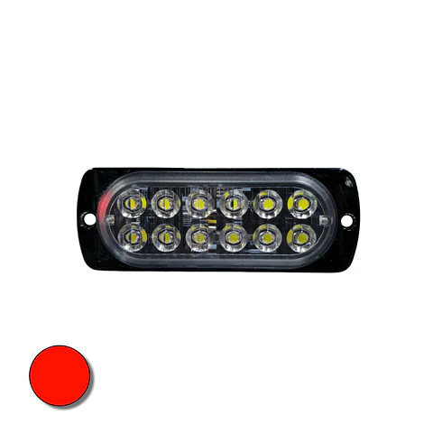 Destellante 12 led Rojo 12v/24v