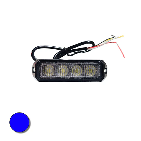 Destellante 4 led Alta Luminosidad Azul 12v/24v