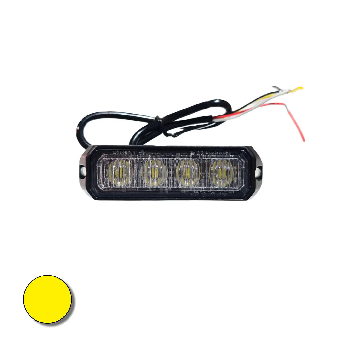 Destellante 4 led Alta Luminosidad Ámbar 12v/24v 1