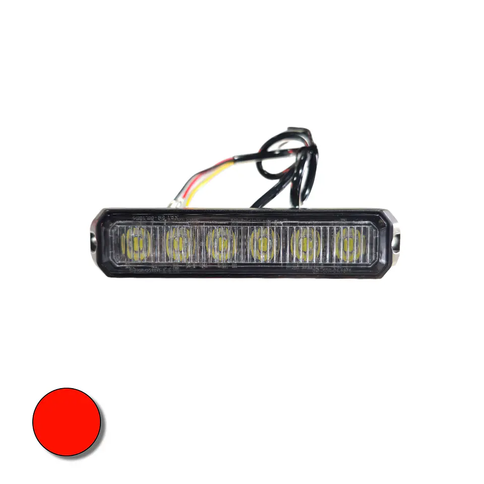 Destellante 6 led Alta Luminosidad Rojo 12v/24v 1