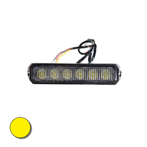 Destellante 6 led Alta Luminosidad Ámbar 12v/24v