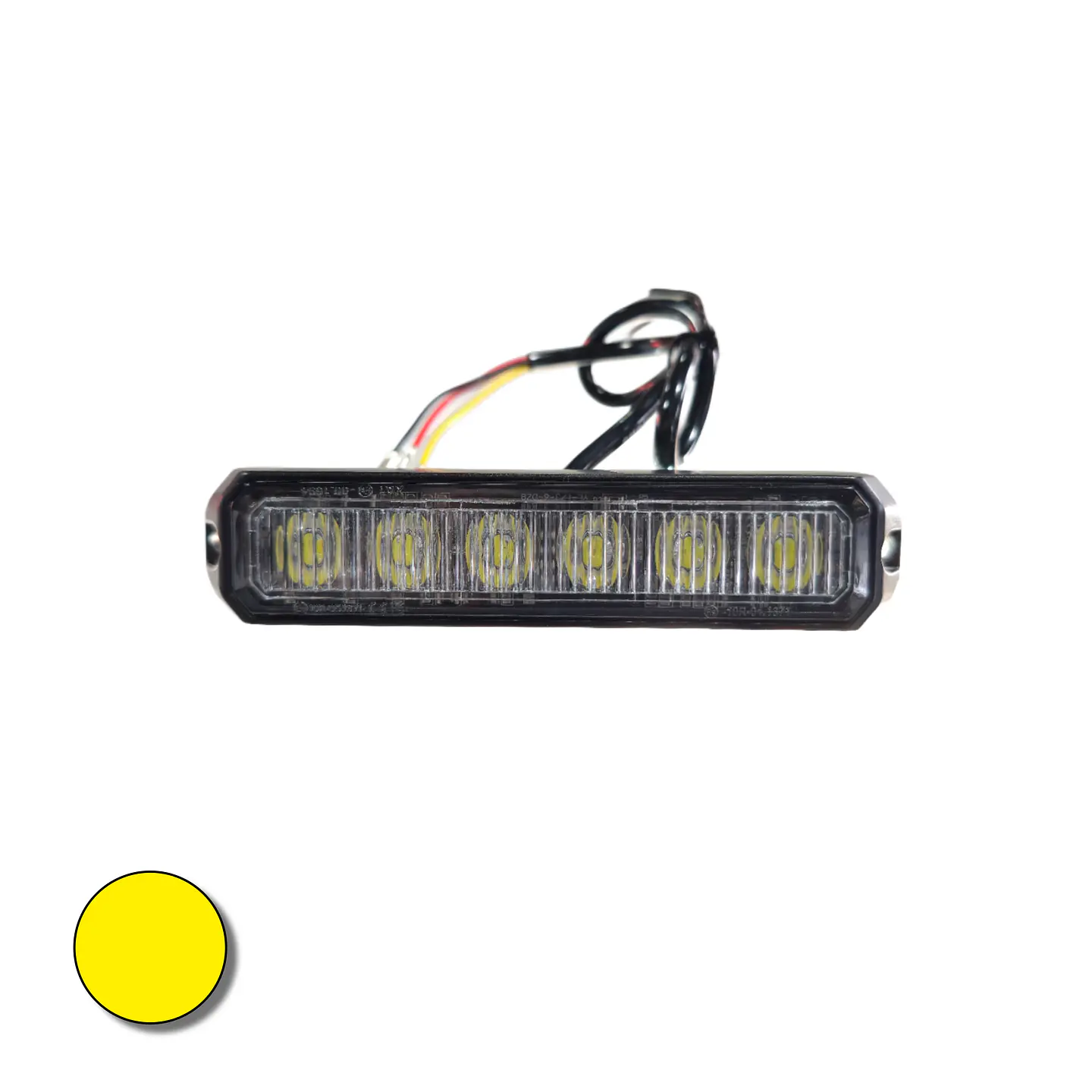 Destellante 6 led Alta Luminosidad Ámbar 12v/24v 1
