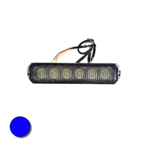 Destellante 6 led Alta Luminosidad Azul 12v/24v