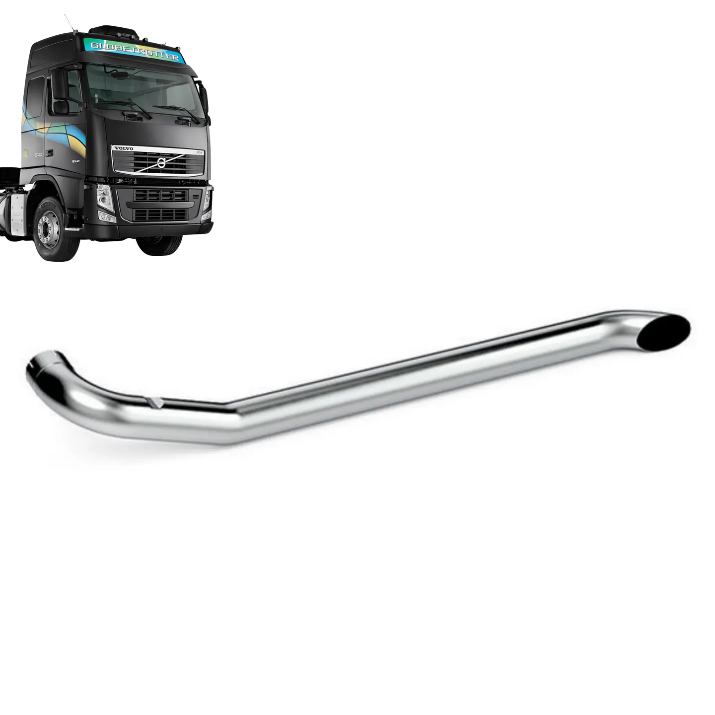 Cola De Escape 5″, Largo Con Curva 208cm Volvo Fh Generación 3 1